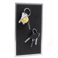 Key rack magnetic extra strong  for storing keys, stainless steel, with felt coating, for 8 keys