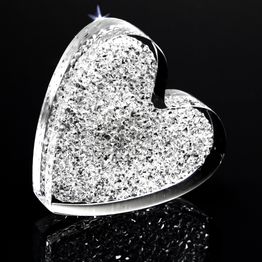 Imán decorativo «Corazón brillante» sujeta aprox. 450 g, de vidrio acrílico, con cristales Swarovski