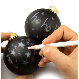 LIV-78, Bolas de Navidad «Black Magic», para escribir encima con lápiz de color blanco, 2 uds., ¡no es magnética!