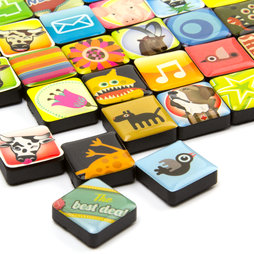 SALE-053, Icons, magneti decorativi quadrati, set da 4, in diversi design