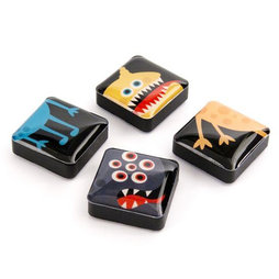 SALE-053/monsters, Iconos, imanes decorativos cuadrados, 4 uds., monstruos
