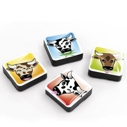 SALE-053/mooh, Iconos «Vacas», imanes decorativos cuadrados, 4 uds., Vacas