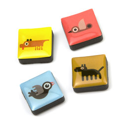 SALE-053/animals, Iconos «Animales», imanes decorativos cuadrados, 4 uds., Animales