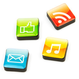 SALE-053/apps, Iconos, imanes decorativos cuadrados, 4 uds., aplicaciones