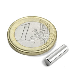 S-04-13-N, Cilindro magnético Ø 4 mm, alto 12,5 mm, neodimio, N42, niquelado