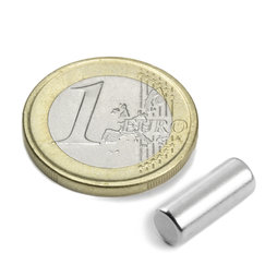 S-05-14-N, Cilindro magnético Ø 5 mm, alto 13,96 mm, neodimio, N45, niquelado