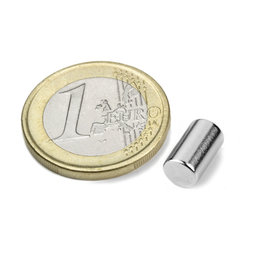 S-06-10-N, Cilindro magnético Ø 6 mm, alto 10 mm, neodimio, N40, niquelado