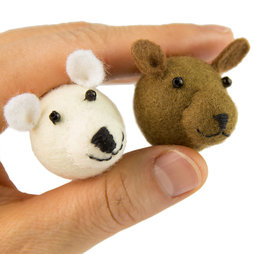 LIV-84, Teddys, imanes decorativos de fieltro con cuentas, 2 uds.