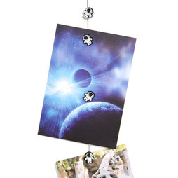 FL-11, Cordón para fotos «Astronauta» 1${dec}5 m, con lazo y peso de acero, incluye 8 imanes
