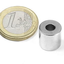R-12-05-12-N, Aro magnético Ø 12/5 mm, alto 12 mm, neodimio, N42, niquelado