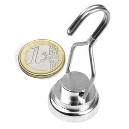 FTNT-25, Imán en recipiente con gancho giratorio, Ø 25 mm, fza. sujec. aprox. 20 kg