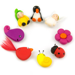 LIV-41, Imanes «Handmade», piezas únicas de Fimo en un set de 4 uds.