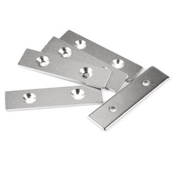 MC-80-20-03, Plaquitas metálicas con taladro avellanado, 80 x 20 x 3 mm, como contrapieza para imanes. ¡No es un imán!