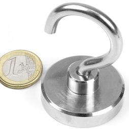 FTN-40, Gancho magnético Ø 40 mm, rosca M6, fza. sujec. aprox. 55 kg