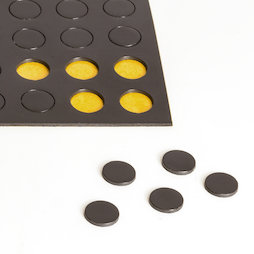 MS-TAKKI-04, Takkis redondas 10 mm, plaquitas magnéticas adhesivas, 60 plaquitas por hoja