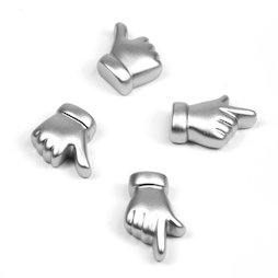 SALE-113, Mani magnetiche, Argentate, set da 4