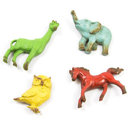 SALE-104, Zoo Magnets, imanes de nevera con aspecto desgastado, 4 uds.