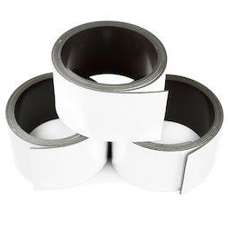 MT-30/white, Cinta magnética de colores 30 mm, para rotular y cortar, rollos de 1 m, blanco