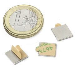 Q-10-10-01-STIC, Bloque magnético adhesivo 10 x 10 x 1 mm, neodimio, N35, niquelado