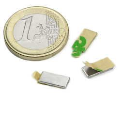 Q-10-05-01-STIC, Bloque magnético (adhesivo) 10 x 5 x 1 mm, neodimio, N35, niquelado