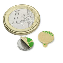 S-10-01-STIC, Disco magnético (adhesivo) Ø 10 mm, alto 1 mm, neodimio, N35, niquelado