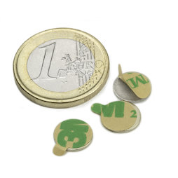 S-9.5-0.75-STIC, Disco magnético (adhesivo) Ø 9,5 mm, alto 0,75 mm, neodimio, N35, niquelado