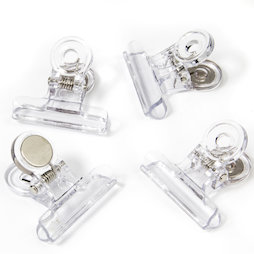 LIV-113, Pinzas magnéticas transparentes, de plástico, 4 uds.