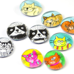 LIV-121, Gatos, imanes de nevera hechos a mano, 3 uds.