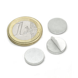 PAS-13, Disco metálico autoadhesivo Ø 13 mm, como contrapieza para imanes, ¡no es un imán!