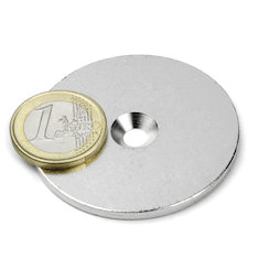 MD-50, Disco metálico con taladro avellanado Ø 50 mm, como contrapieza para imanes, ¡no es un imán!