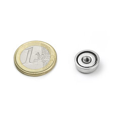 ITN-13, Imán en recipiente con rosca interior M3, Ø 13 mm