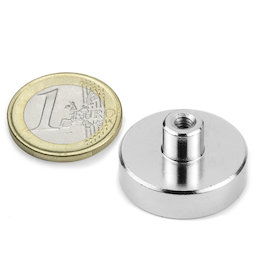 TCN-25, Imán en recipiente con casquillo roscado Ø 25 mm, rosca M4