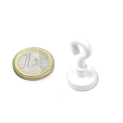 OTNW-16, Imán en recipiente con hembrilla blanca Ø 16,3 mm, recubrimiento de polvo, rosca M4