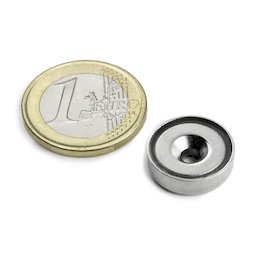 CSN-16, Imán en recipiente avellanado, Ø 16 mm, fza. sujec. aprox. 4 kg