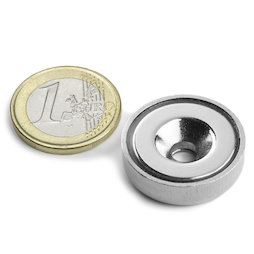 CSN-HT-25, Imán en recipiente avellanado, Ø 25 mm, fza. sujec. aprox. 19 kg