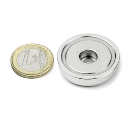 ZTN-32, Imán en recipiente con taladro cilíndrico, Ø 32 mm