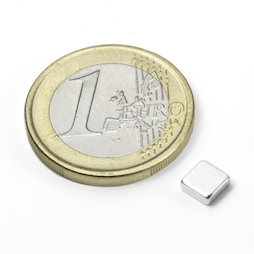 Q-05-05-02-N, Bloque magnético 5 x 5 x 2 mm, neodimio, N45, niquelado