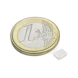 Q-05-04-1.5-N, Bloque magnético 5 x 4 x 1,5 mm, neodimio, N48, niquelado