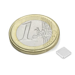 Q-CDM48-N, Bloque magnético 5 x 5 x 1 mm, neodimio, N48, niquelado