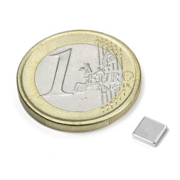 Q-CDM50-N, Bloque magnético 5 x 5 x 1,2 mm, neodimio, N50, niquelado