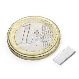 Q-10-04-01-N, Bloque magnético 10 x 4 x 1 mm, neodimio, N50, niquelado