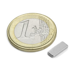 Q-10-04-1.5-N, Bloque magnético 10 x 4 x 1,5 mm, neodimio, N50, niquelado