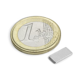 Q-10-05-1.2-N, Bloque magnético 10 x 5 x 1,2 mm, neodimio, N50, niquelado