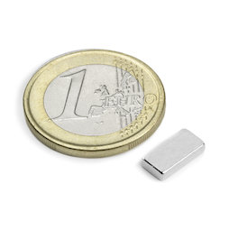 Q-10-05-02-N, Bloque magnético 10 x 5 x 2 mm, neodimio, N50, niquelado