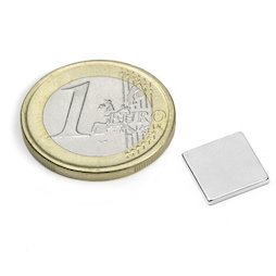 Q-10-10-1.2-N52N, Bloque magnético 10 x 10 x 1,2 mm, neodimio, N52, niquelado