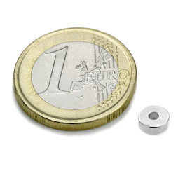 R-06-02-02-N, Aro magnético Ø 6/2 mm, alto 2 mm, neodimio, N45, niquelado