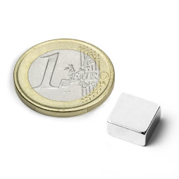 Q-10-10-03-N, Bloque magnético 10 x 10 x 3 mm, neodimio, N42, niquelado