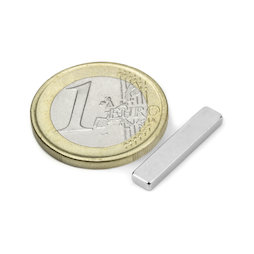 Q-20-04-02-N, Bloque magnético 20 x 4 x 2 mm, neodimio, N45, niquelado