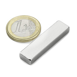 Q-40-10-05-N, Bloque magnético 40 x 10 x 5 mm, neodimio, N42, niquelado