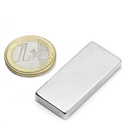 Q-40-18-05-N, Bloque magnético 40 x 18 x 5 mm, neodimio, N35, niquelado